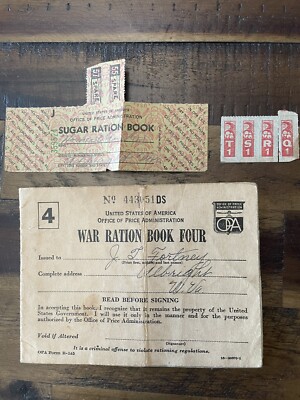 Sugar Ration Book Vintage WW2 War Ration Book Four With Partial Sugar Ration | eBay