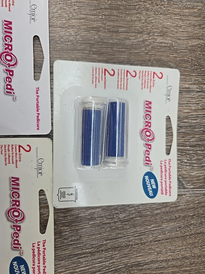 NEW OEM - 3-Pack - Emjoi MICRO PEDI Portable Pedicure 2 Unique Rollers AP-3RP2B - Image 3 of 4