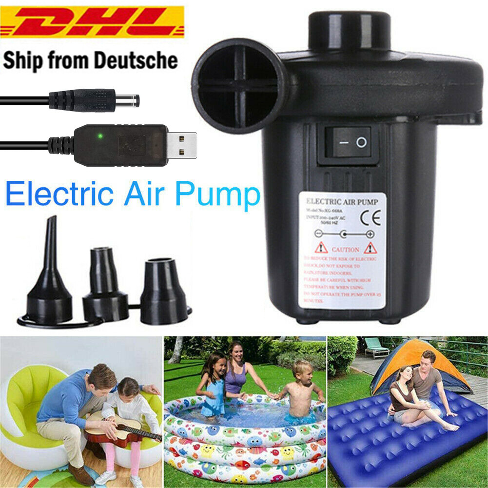 Elektrische Luftpumpe USB Kabellos Inflator Deflator Luftpumpe mit 3 Düsen DHL