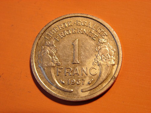 FRANCE. 1 FRANC MORLON BRONZE ALUMINIUM 1937. BIS. - Photo 2/2