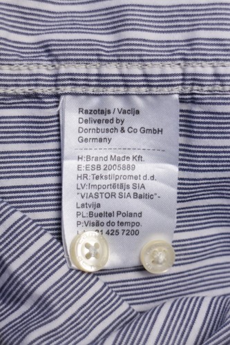 Camel Active Men Casual Shirt Blue Striped Cotton size M - Picture 6 of 8