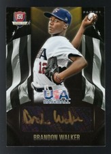 2015 Panini USA Baseball Black Gold Signature Brandon Walker 08/49