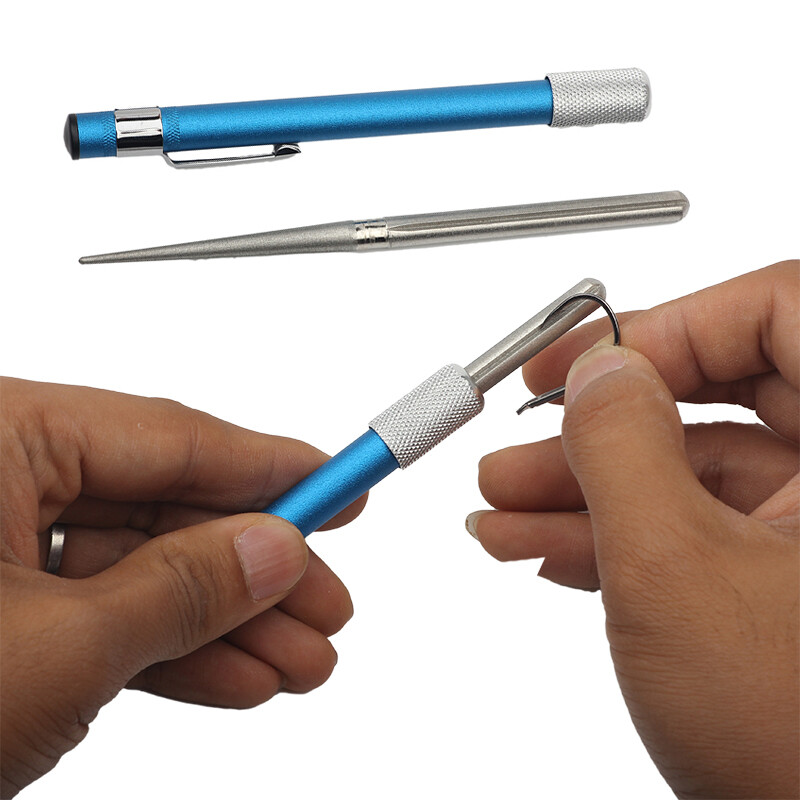 diamond fishing hook hone 400 Mesh Diamond Fishing Hook Hone Pen Fish Hook Sharper Sharpener Tackle  Tool