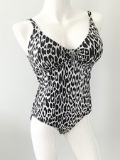 TU Black White Animal Print Swimsuit UK 16