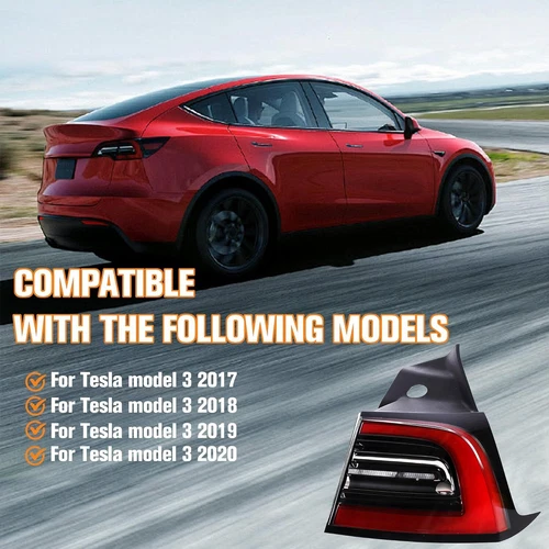 Pair Rear LED Outer Tail Light Lamp Left & Right Side Fits For Tesla Model 3 & Y - Bild 5 von 10