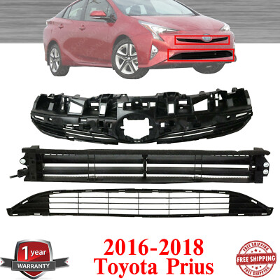Front Bumper Grille Assembly + Active Shutter For 2016-2018 Toyota ...