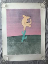 Elephant Saguaro Screen Print Lithography 30”h X 22”w “Manner of Andy Westface”