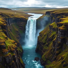 Digital Picture of Beautiful Waterfall printable file