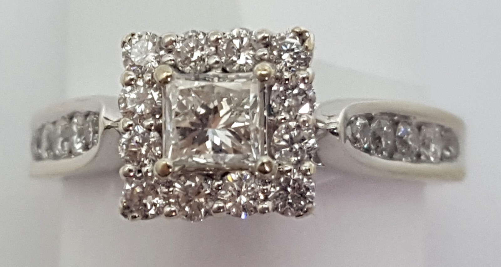 Unique 14K Solid White Gold Wedding Engagement Pr… - image 3