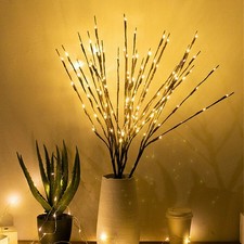 2Pack 20 LEDs Battery Powered Willow Twig Branch Lights, Xmas Decor Fairy lights
