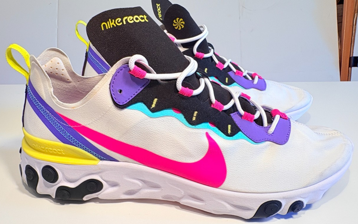 Nike React Element 55 Running Shoes RESPONSIVE Lightweght Rocker Men's Size 15