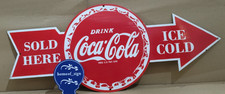 Drink Coca Cola Porcelain Enamel Sign 40 X 16.5 Inches 1 sides