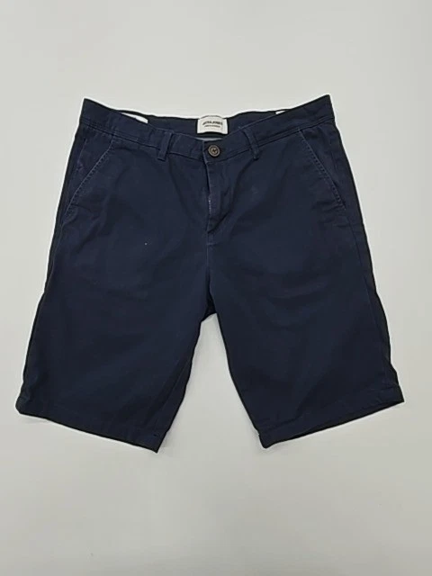 Jack & Jones Men Navy Chino Shorts Size M Button Closure Canvas