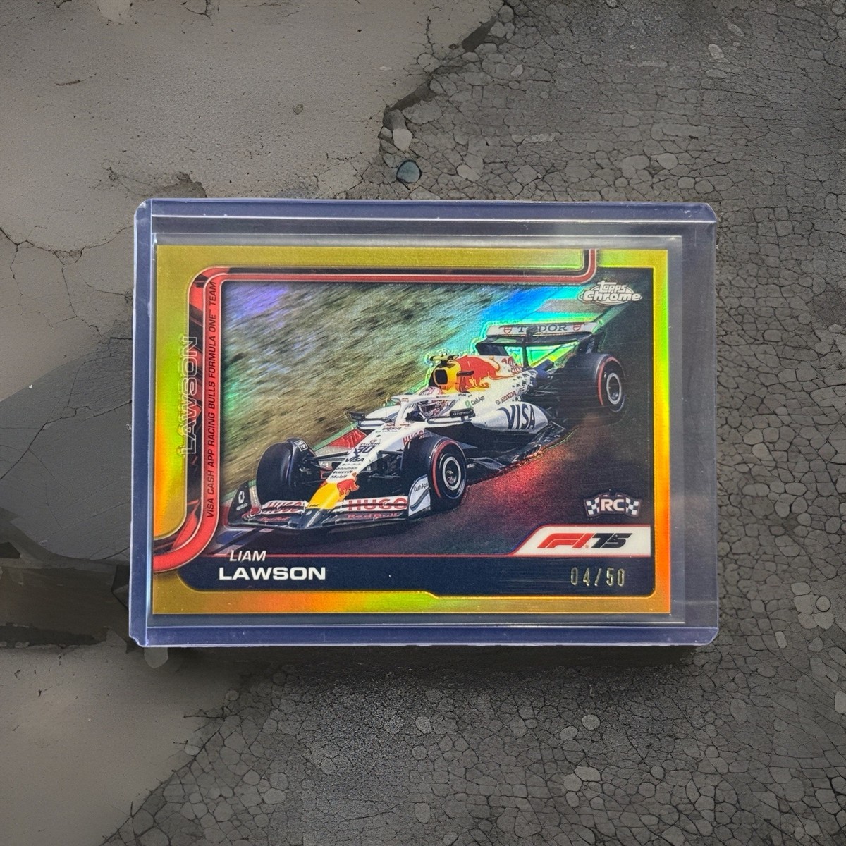 2025 Topps Chrome Formula 1 F1 #83 RC Liam Lawson Gold Refractor