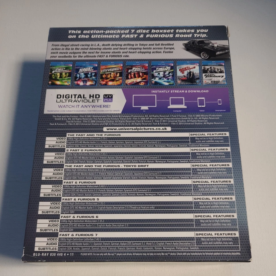 Blu Ray - Fast and Furious (Boxset) - Blu Ray. - Image 3 of 3