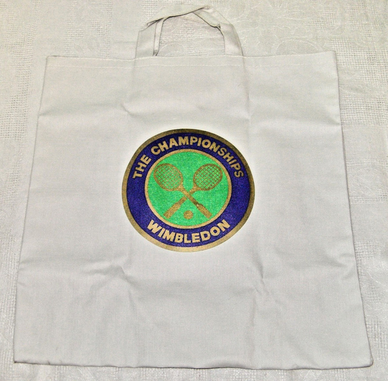 WIMBLEDON “THE CHAMPIONSHIP” LARGE CANVAS TOTE BAG - 3-COLOR LOGO, STURDY CANVAS