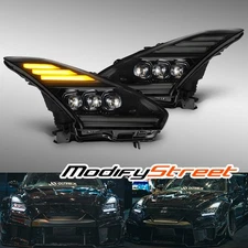 Fit 2009-2025 Nissan GT-R NOVA-Series Projector LED Headlights Alpha-Black