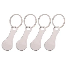 4Pcs compact key holder Metal Shopping Trolley Tokens Holder Keychain Shopping