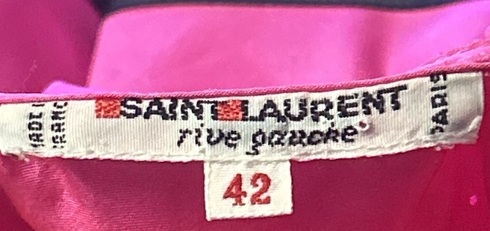 Yves Saint Laurent Rive Gauche Blouse Top Pink Silk Ruffle 70s Size 42 FR YSL - Image 3 of 4