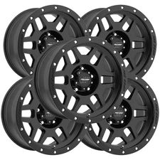 (Set of 5) Pro Comp PA41 Phaser 20x9 6x5.5" +6mm Satin Black Wheels Rims