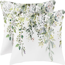 Velvet Floral Spring Pillow Covers 18 X 18 Inch Set of 2 Vintage Wild Flowers De