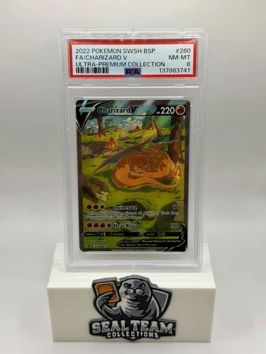 2022 POKEMON SWSH BLACK STAR PROMO #260 FULL ART/CHARIZARD V PSA 8