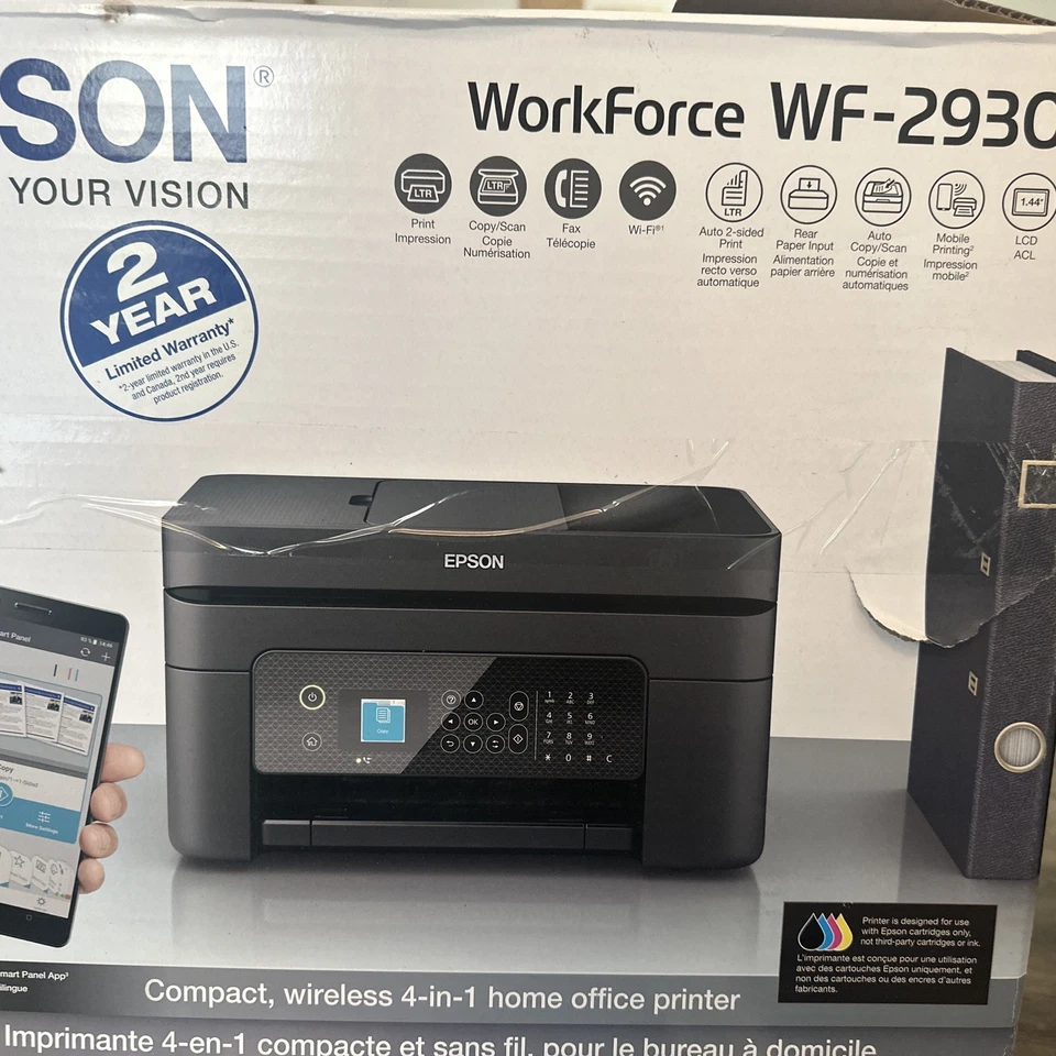Epson WorkForce WF-2930 Inkjet 4 in 1 Printer-Works Great Good Ink With Box!! - Image 4 of 4