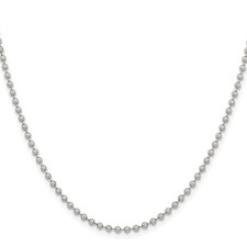 Stainless Steel Ball beaded Chain Necklace, 2.4 mm