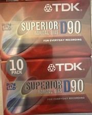 10-Pack TDK D90 Blank Audio Cassette Tapes High Output IECI/TYPE I New Sealed 
