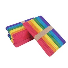 200 PCS Colored Jumbo Wooden Craft Sticks 6 Inch Long 3/4 Wide Multi-Color DIY