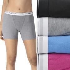 Hanes Women's Originals Boxer Brief Pack, Stretch Large, Fashion Color Mix