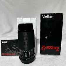 Vivitar MC 75-200mm F4.5 Mount MACRO 1:5X Zoom Lens For Canon