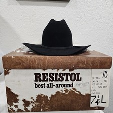 Resistol George Strait Design 4X Beaver Felt Cowboy Hat Sz 7 1/4 Black In Box