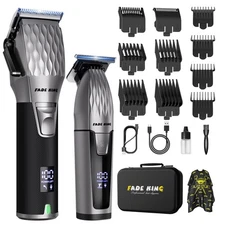FADEKING® Cordless Hair Clippers and Beard Trimmer for Men, Professional Ba