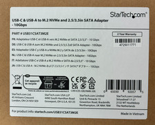 StarTech - USB31CSAT3M2E - USB-C/USB-A to M.2 NVMe and 2.5in/3.5in SATA Adapter