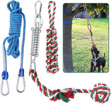 Dog Outdoor Bungee Hanging Toy Tether Tug of War Exercise Rope Toy Fun