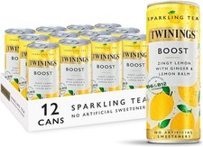 Twinings Boost - Lemon and Ginger Flavoured Sparkling Tea-Refreshing Fruity... 