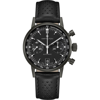 NEW HAMILTON INTRA-MATIC 68 AUTOMATIC CHRONOGRAPH BLACK DIAL