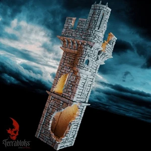 Helwick Watchtower Ruin 3D Printed Terrain - Fantasy Tower Building, 28-32mm Tabletop Wargaming, Skirmish & RPG Scatter Scenery
