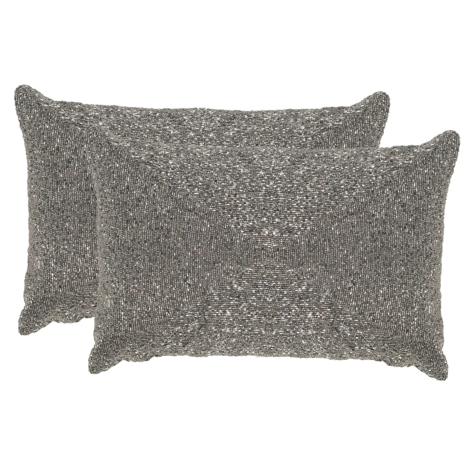 Colección Almohadas 12 por 18 Pulgadas, Brillo Plata Brillante Almohadas (Juego... Foto 4 de 4