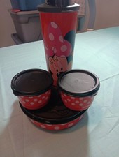Tupperware Minnie Mouse Magic Snack Set 16oz Tumbler Bowl 2 Snack Cups Sippy Lid