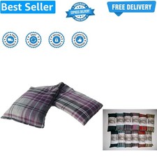 Wheat Heat Pack Cotton Tartan Microwave Wheat Bag Unscented, Purple