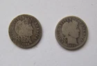 1908-D and 1916 Barber 10c Silver Dime Lot of 2 circulated FREE SHIPPING
