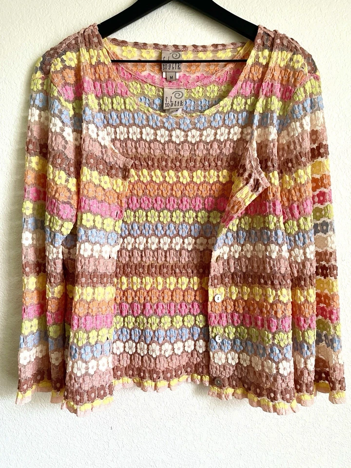 Traje Vintage Años 60 70 Retro Rosa 3 Piezas Transparente Floral Granny Core Cottagecore Foto 2 de 4