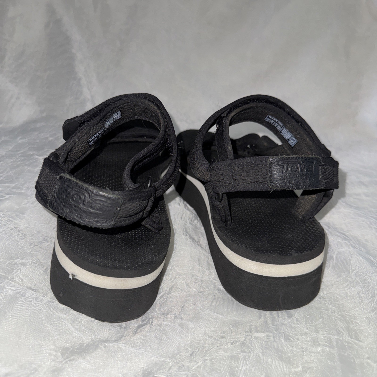 Teva Flatform Universal Black Mesh Print Platform Sandal Womens 10 image 3