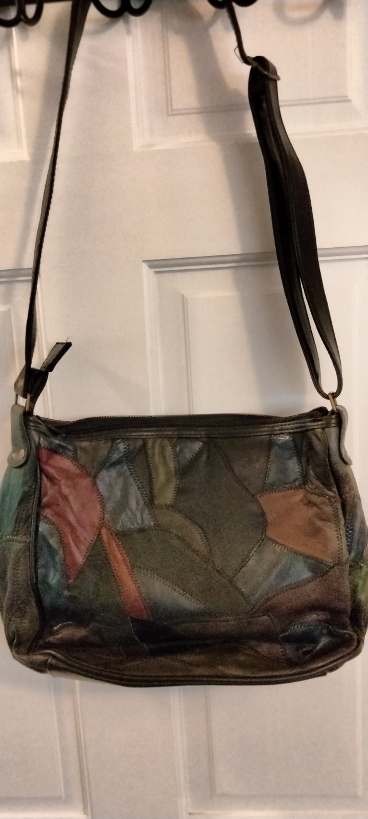 leather patchwork multi color bag - image 3