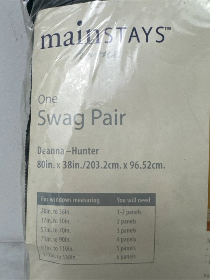 mainstays home un botín par deanna hunter 80 pulgadas x 38 en encaje verde Foto 4 de 4