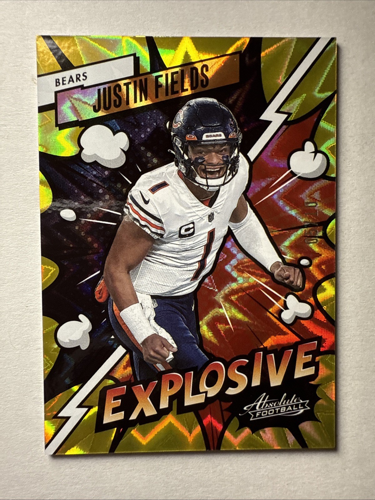 2023 ABSOLUTE JUSTIN FIELDS EXPLOSIVE GOLD /10 CASE HIT SSP CHICAGO BEARS
