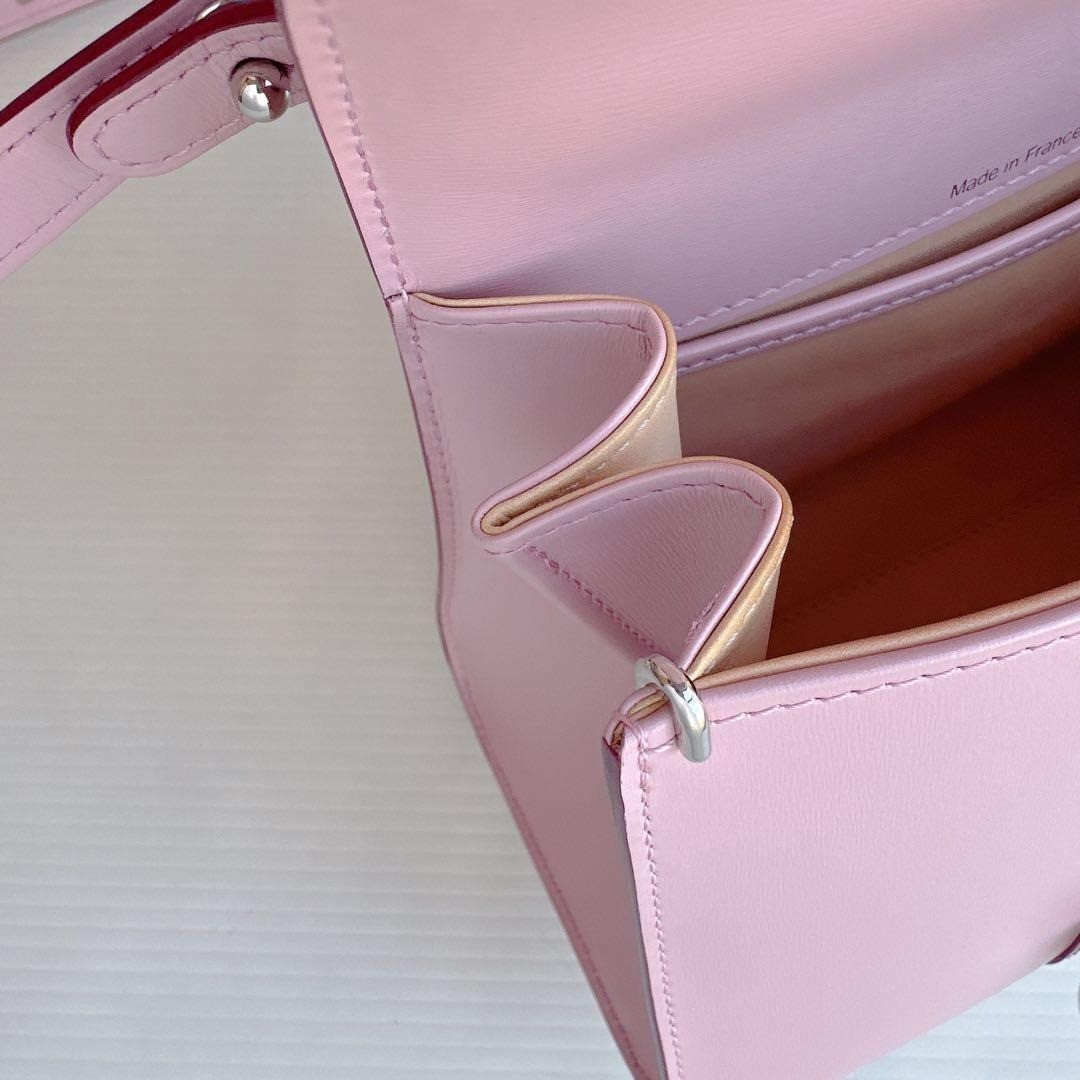 Authentic Delvaux Brillon Mini Shoulder Bag Handbag Pink 2WAY BRILLANT Box calf image 9