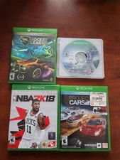 Lot of 4 XBOX One Games Bundle - Untested - Rocket League, NBA, Madden, Cars